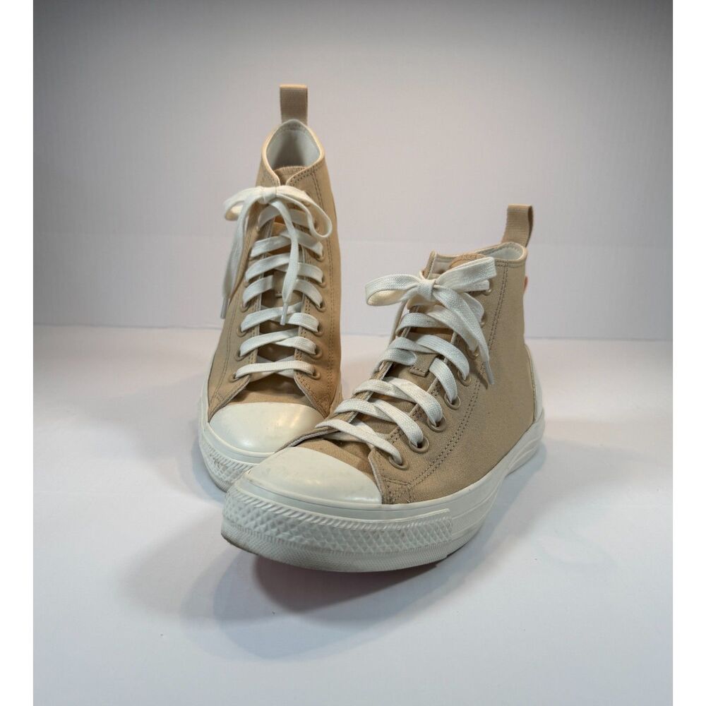 Converse Chuck Taylor All Star High Top Sneakers Women 10 Tan Neutral Minimalist